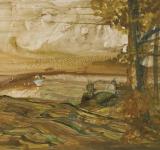 THOSE THAT BELONG TO THE EMPEROR, 2013 EGG TEMPERA ON WOOD 89 X 180 CM