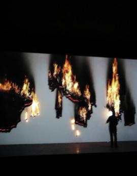 Κεντρική Έκθεση "Παντού αλλά Τώρα" Claire Fontaine, Burning of P.I.G.S, 2012 Περίπτερο 6, Φωτο: Ελευθερία Καλπενίδου